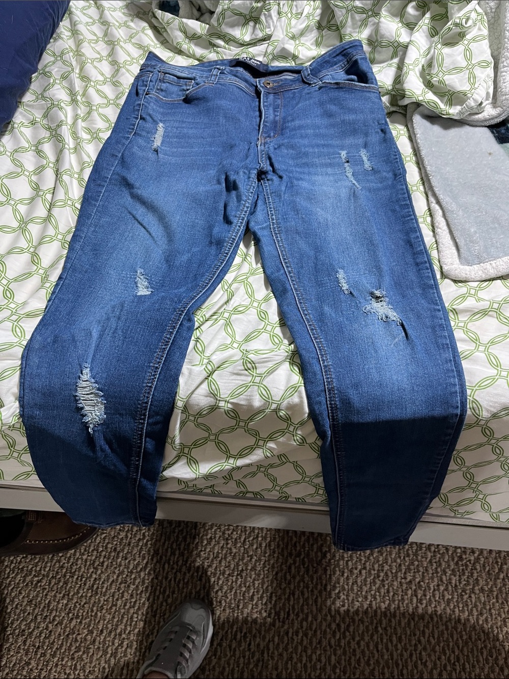Wax Jean Light Blue Denim Jeans distressed